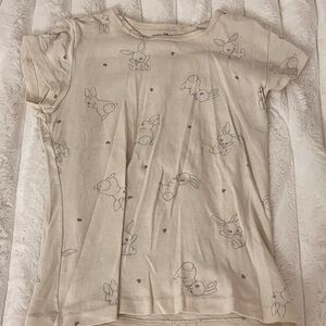 Cream Bunny Print T-Shirt